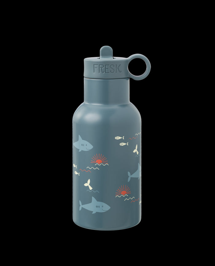 Borraccia termica in acciaio con cannuccia per bimbi 350 ml - Squali